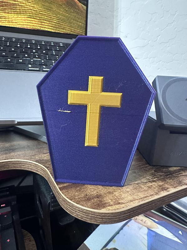 Coffin, Display, Box, for Care Bear Dracula, print in place, articulate