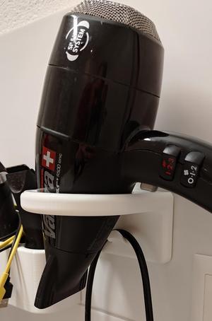 Hairdryer mount with cable hook