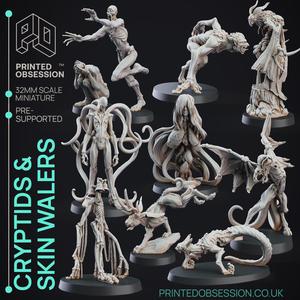 Cryptid & Skin Walkers - 10 Models with stats and illustrations - Pre supported
