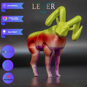 CUTE BIGHORN SHEEP (ARTICULATED) MULTICOLOR PRINT-IN-PLACE LEVER TOYS