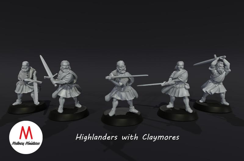5x Highlanders with Claymores (Remastered!)