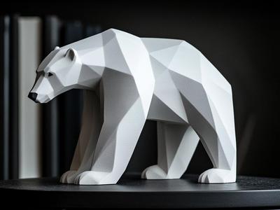 Modern Low Poly Polar Bear 