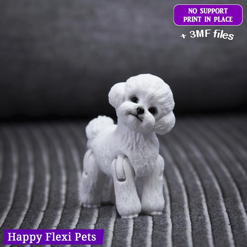 Toy Poodle - Bichon Frise the articulated realistic dog toy