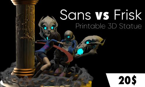 Undertale - Sans vs Frisk 3D Model by 3dhomas