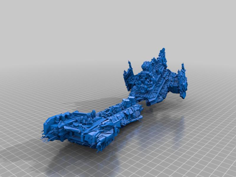 wrecked battle barge - bfg - imperium - terrain