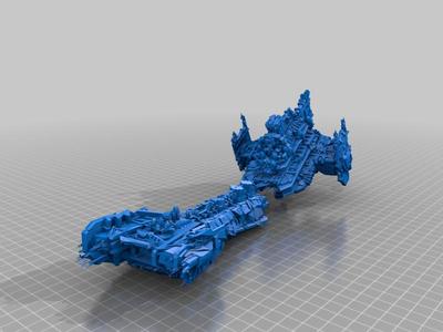 wrecked battle barge - bfg - imperium - terrain