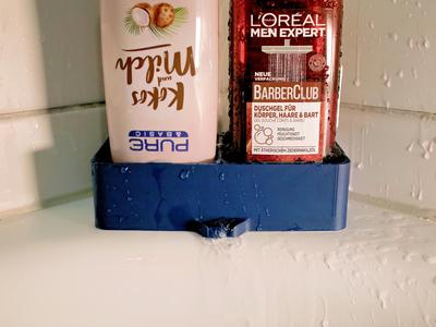 Corner bath shower gel station