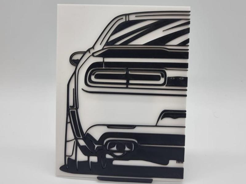 2D Wall Art Dodge Challenger SRT8 Hellcat