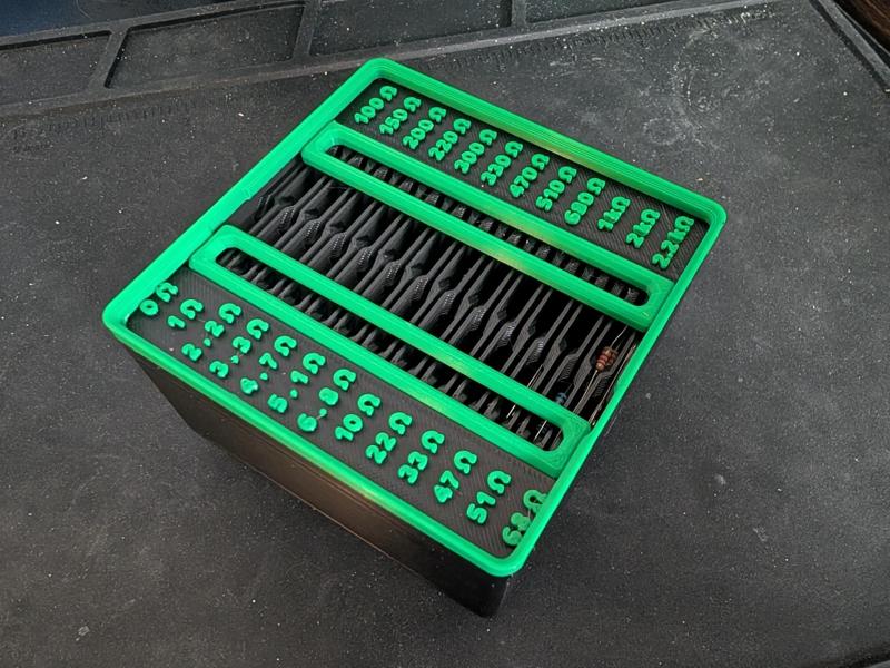 Gridfinity Ridge Style Resistor Bin