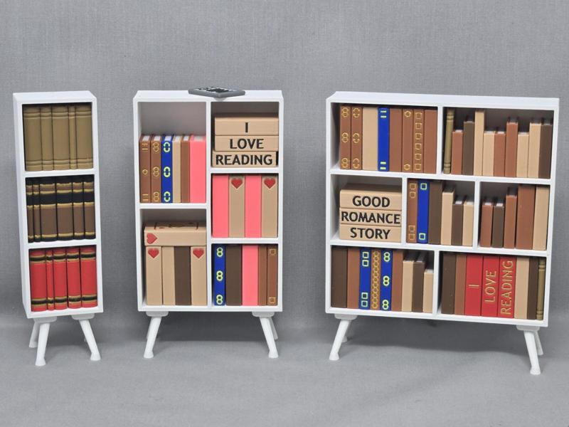 Rectangular Miniature Decorative Bookcase Set