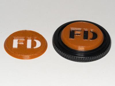 Cap Labels for Canon FD Lens Rear and Body Caps