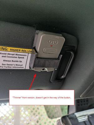 Garage / Gate Remote Car Visor Holder - Straight Edges - Fits GTO / MightyMule / Linear remotes