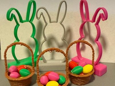 Dollhouse Accessories - Easter Decoration Rabbit & Eggs