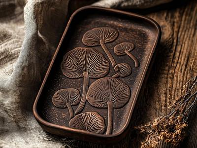 3D Mushroom Tray with Detailed Embossed Design