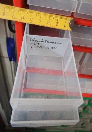 Trennwände für Kleinteilmagazine Mars OBI; Partitions dividers for small parts magazine
