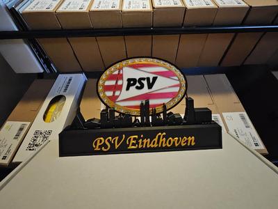 PSV with skyline of Eindhoven 