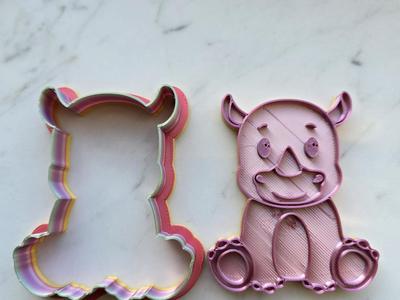Rhino Zoo Animal Cookie Cutter Play-Doh Cooking