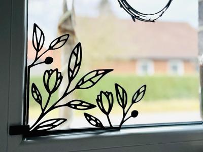 Floral Window Wreath Left