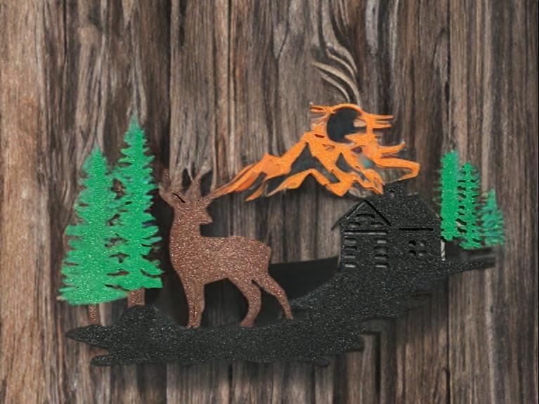 Cabin in The Woods. Wildlife Wall Decor