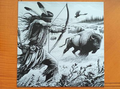 Native American Bow Hunting Bison / Buffalo