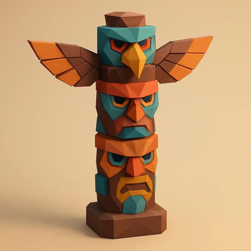 TÓTEM TRIBAL low poly   