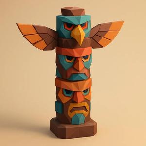 TÓTEM TRIBAL low poly   