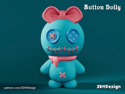 Button Dolly Keychain