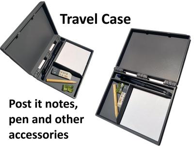 Travel case for post it notes, pens