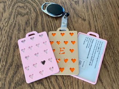 Id card holder - Heart pattern with letters
