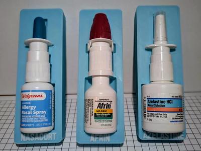 Gridfinity nasal sprays (Afrin, Azelastine, Walgreens generic Nasacort)   
