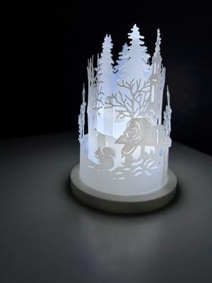 Christmas Scene Round Lantern