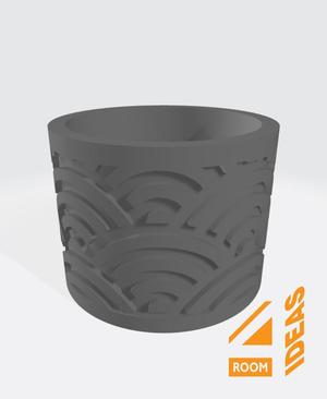 Succulent Planter Japanese Style - Waves/Seigaiha V2