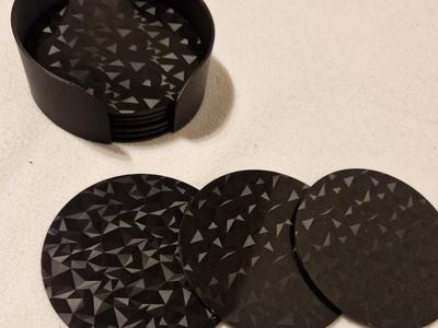 100mm Coasters with Coaster holder (smooth pei)