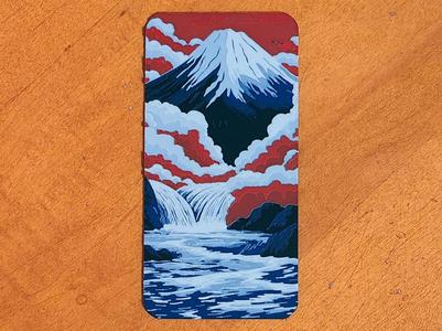 Mount Fuji Misty Sunrise Sunset Bookmark -Hueforge