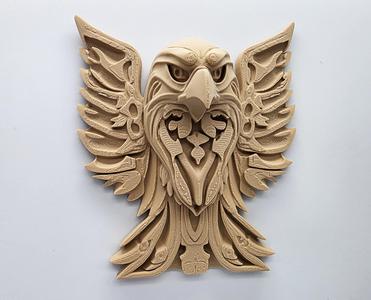 Wood Carved Eagle Wall Art - No Supports