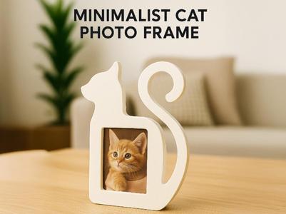 Minimalist Cat Photo Frame – Dual Size