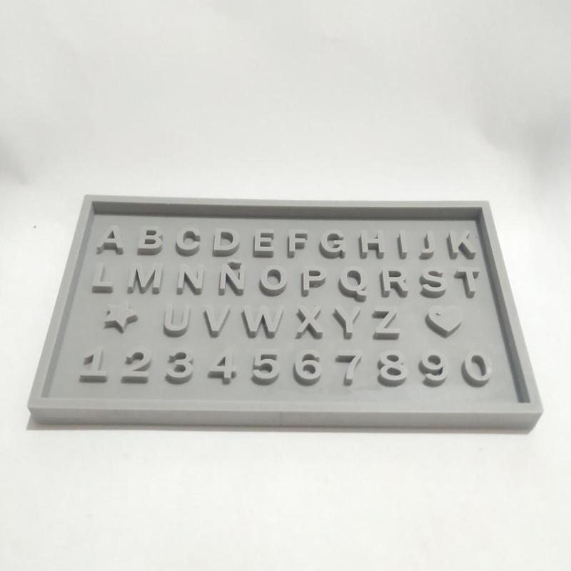 Mold to create small silicone letter molds