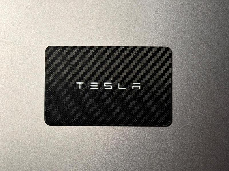 Tesla Key Card - Dual Side - Carbon Fiber Texture