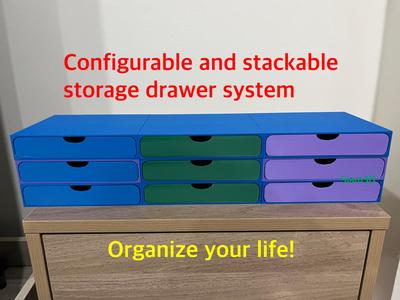 Configurable and Stackable Storage Drawer System