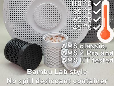 No spill Bambu Lab style silica desiccant drybox