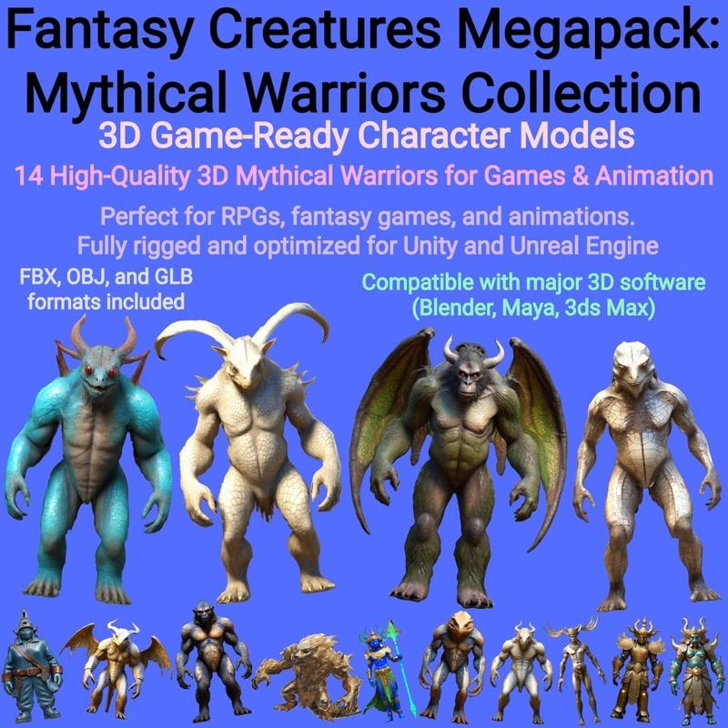 Fantasy Creatures Megapack: Mythical Warriors Collection