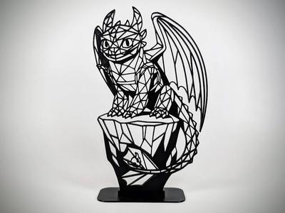 Geometric Low Poly Toothless