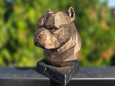 AMERICAN BULLY LOW POLY BUST