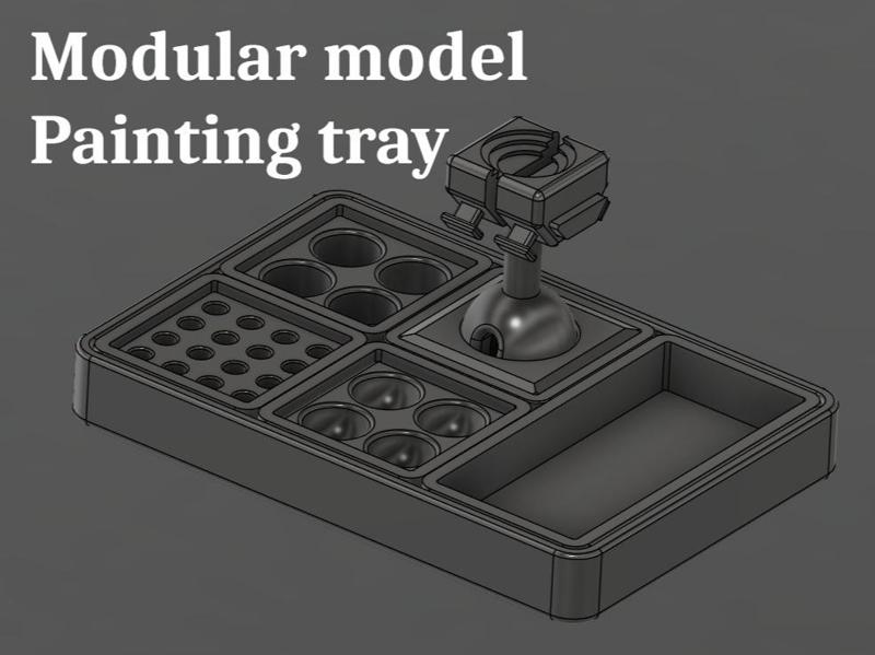 Modular model painting tray