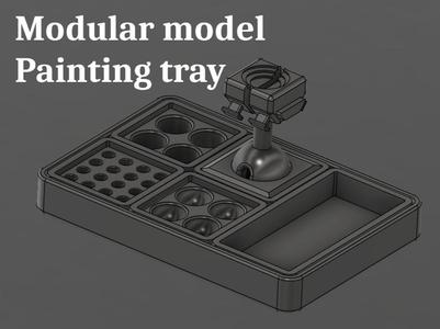 Modular model painting tray