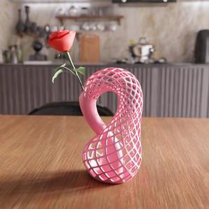 3D Wireframe Vase STL File - Modern Cute Vase for Flowers, 3D Printable Home Decor, Unique Desk Vase, Gift for Her or Him