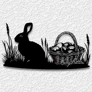 bunny with easter basket wall art country home decor