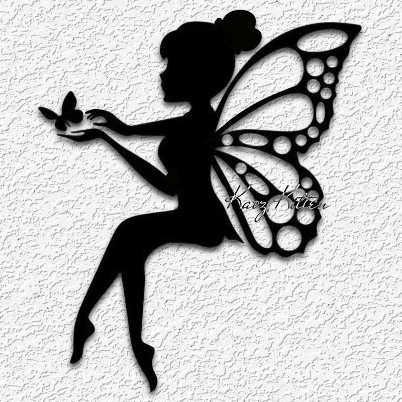 Forest fairy wall art garden fairie home decor with butterfly