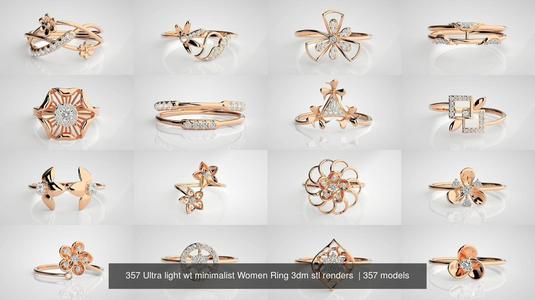 357 Ultra light wt minimalist Women Ring 3dm stl renders  3D Model Collection