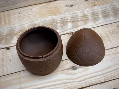 Realistic Chocolate Easter Egg container